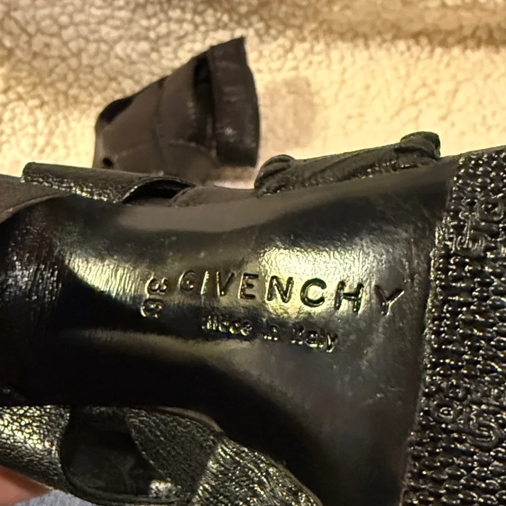Givenchy Black Textured Strappy Heels - Picture 5 of 6